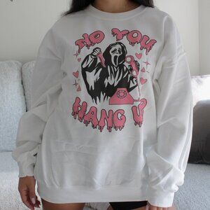 Ghost Face 'No You Hang Up' Halloween Sweatshirt | Size Small